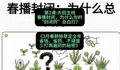 第2节：大田主线，春播封闭，为什么你的&ldquo;封闭药&rdquo;总白打？，课程：《3月春耕除草定全年：省钱、省药、不烧苗、少打两遍药的秘密》